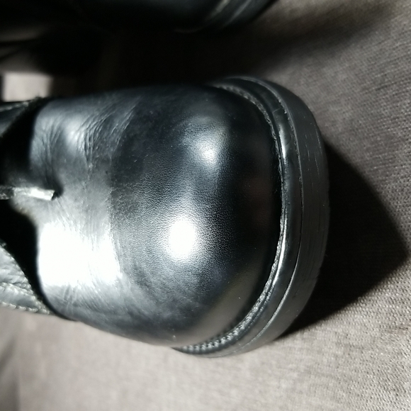 LH by La Halle Black Leather Lace Up with Double Zip Ankle Boots - US 9 - Picture 6 of 16